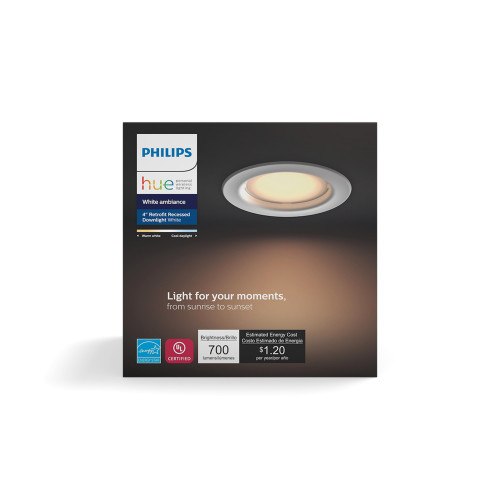 Philips Hue Round E26 (Medium) Retrofit Kit White 65 Watt Equivalence 1 pk
