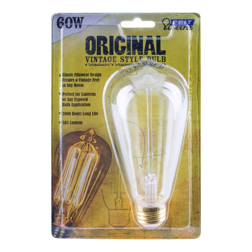 Feit The Original 60 W ST19 Vintage Incandescent Bulb E26 (Medium) Soft White 1 pk