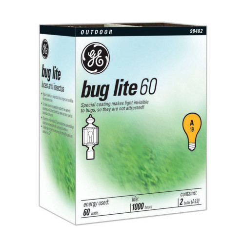 GE 60 W A19 A-Line Incandescent Bulb E26 (Medium) Yellow 2 pk