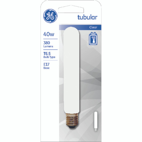 GE 40 W T6.5 Tubular Incandescent Bulb E17 (Intermediate) Daylight 1 pk