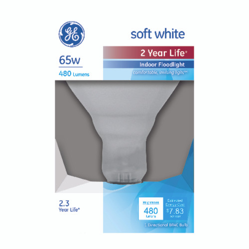 GE 65 W BR40 Floodlight Incandescent Bulb E26 (Medium) Soft White 1 pk