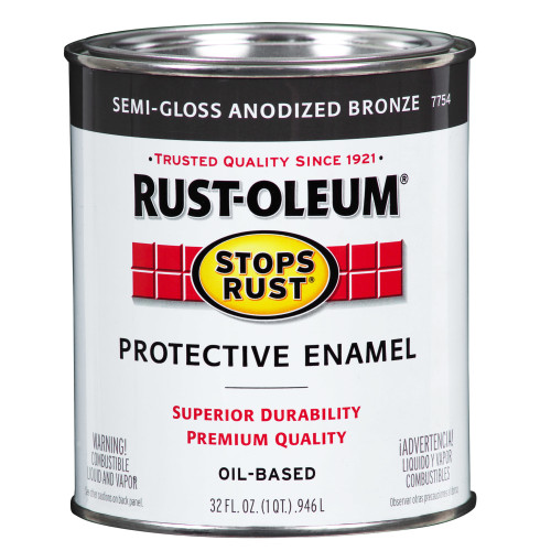 Rust-Oleum Stops Rust Indoor and Outdoor Semi-Gloss Anodized Bronze Protective Enamel 1 qt