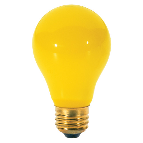 Satco 60 W A19 A-Line Incandescent Bulb E26 (Medium) Yellow 2 pk