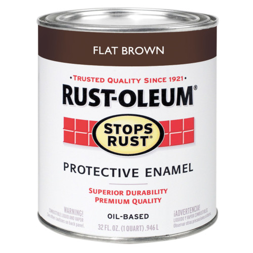 Rust-Oleum Stops Rust Indoor and Outdoor Flat Brown Oil-Based Protective Paint 1 qt