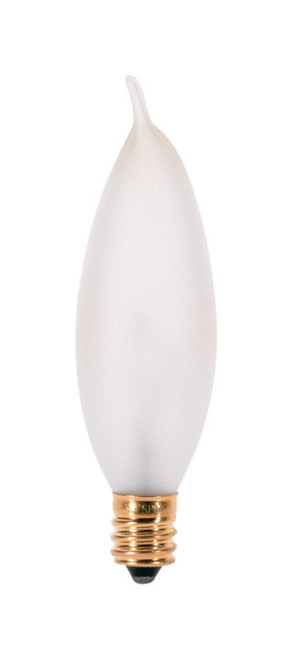 Satco 25 W CA9 Chandelier Incandescent Bulb E12 (Candelabra) Soft White 2 pk