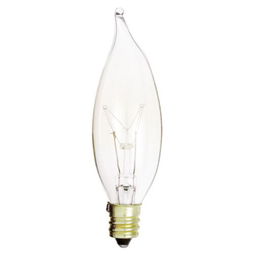 Satco 15 W CA9 Chandelier Incandescent Bulb E12 (Candelabra) Soft White 2 pk