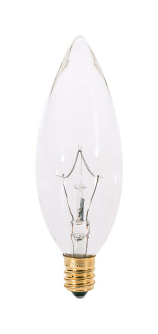 Satco 25 W BA9.5 Chandelier Incandescent Bulb E12 (Candelabra) Soft White 1 pk
