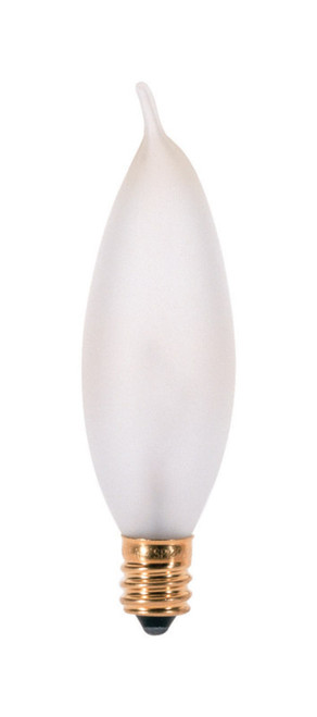 Satco 15 W CA9 Chandelier Incandescent Bulb E12 (Candelabra) Soft White 1 pk