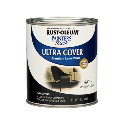 Rust-Oleum Ultra Cover Satin Canyon Black Paint Exterior and Interior 1 qt