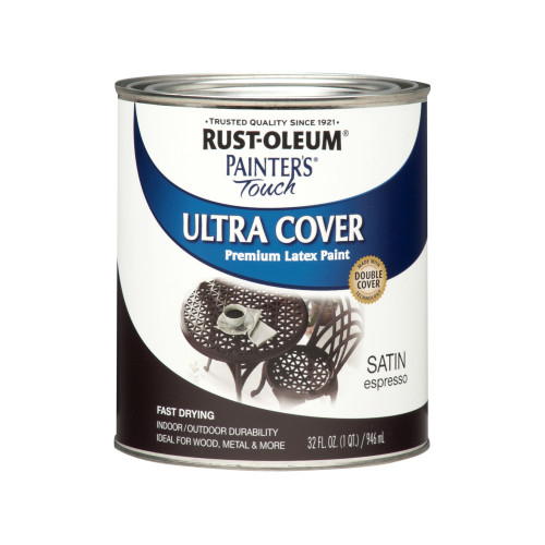 Rust-Oleum Painters Touch Ultra Cover Satin Espresso Protective Enamel Exterior and Interior 1 qt