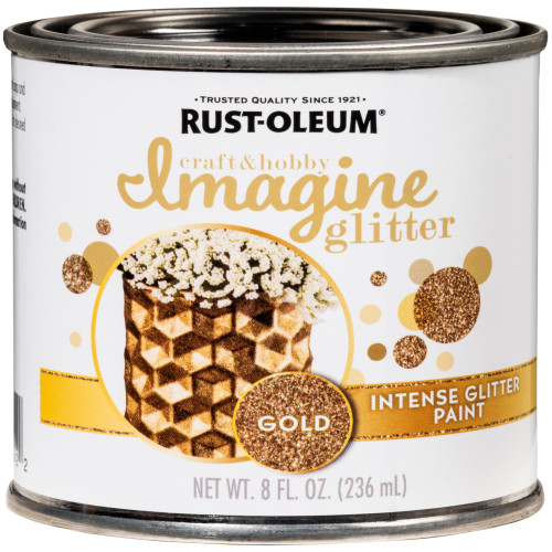 Rust-Oleum Imagine Glitter Gold Water-Based Glitter Paint Interior 8 oz