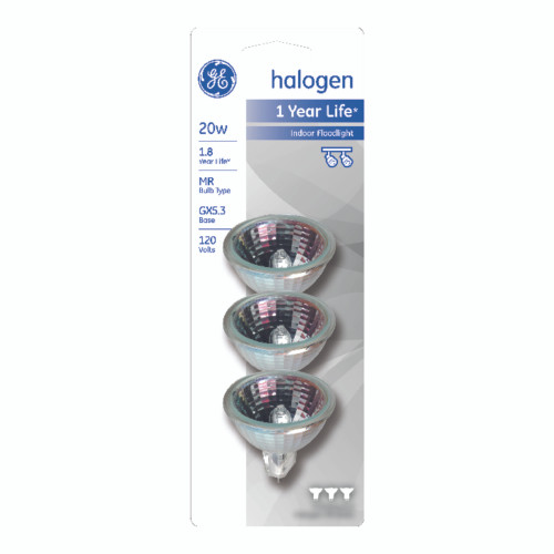 GE Edison 20 W MR16 Spotlight Halogen Bulb 290 lm White 3 pk