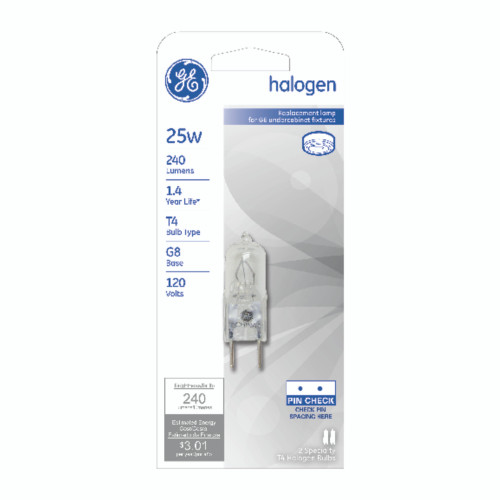GE 25 W T4 Specialty Halogen Bulb 240 lm Daylight 2 pk