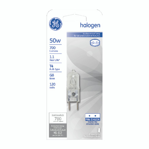 GE Edison 50 W T4 Specialty Halogen Bulb 700 lm Soft White 1 pk