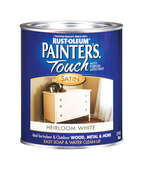 Rust-Oleum Painter's Touch Satin Heirloom White Water-Based Ultra Cover Paint Exterior and Interior