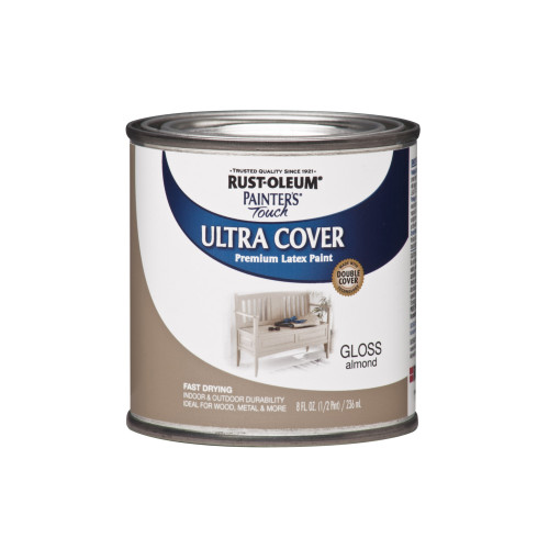 Rust-Oleum Painters Touch Ultra Cover Gloss Almond Water-Based Paint Exterior and Interior 8 oz