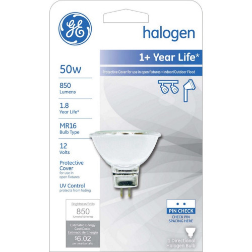 GE 50 W MR16 Floodlight Halogen Bulb 850 lm Warm White 1 pk