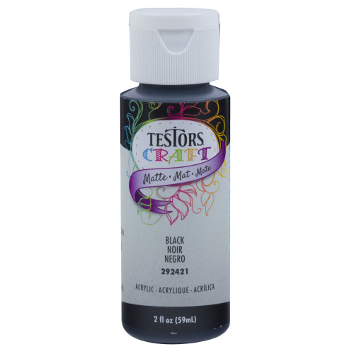 Rust-Oleum Testors Craft Matte Black Water-Based Paint Interior 2 oz
