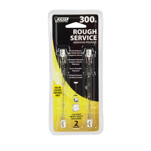 Feit 300 W T3 Tubular Halogen Bulb 4500 lm Warm White 2 pk