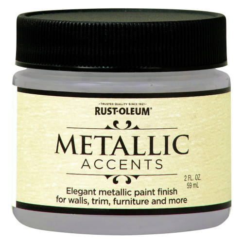 Rust-Oleum Metallic Accents Metallic White Pearl Water-Based Paint Exterior and Interior 2 oz