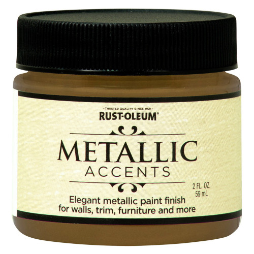 Rust-Oleum Metallic Accents Metallic Gold Mine Water-Based Paint Exterior and Interior 2 oz