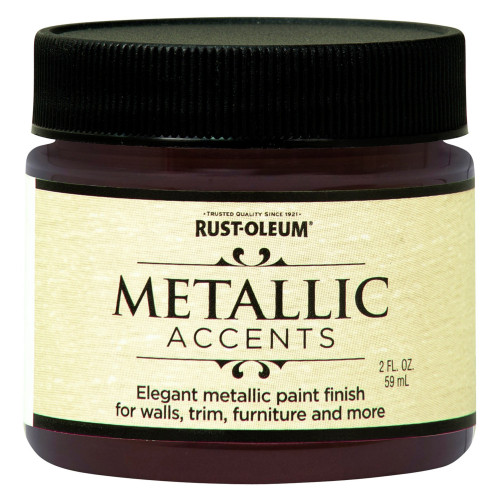 Rust-Oleum Metallic Accents Metallic Black Garnet Water-Based Paint Exterior and Interior 2 oz