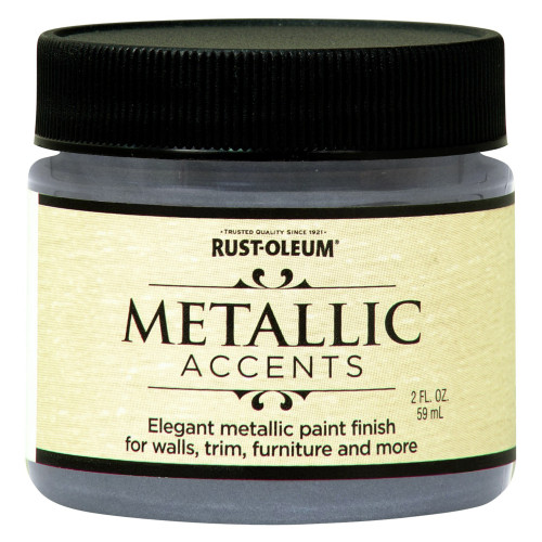 Rust-Oleum Metallic Accents Metallic Real Pewter Water-Based Paint Exterior and Interior 2 oz
