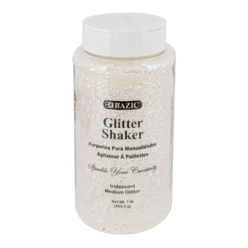Bazic Products Metallic Iridescent Glitter Shaker Exterior and Interior 16 oz