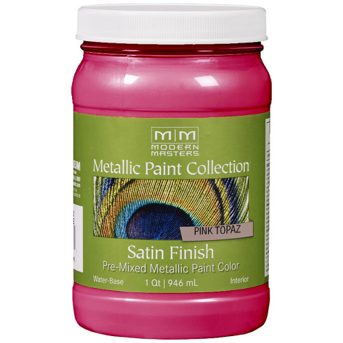 Modern Masters Satin Pink Topaz Water-Based Metallic Paint Exterior and Interior 32 qt