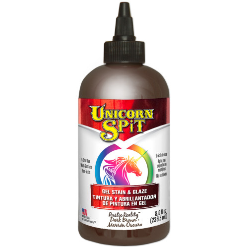Unicorn Spit Flat Dark Brown Gel Stain and Glaze Exterior and Interior 8 oz