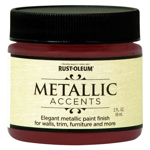 Rust-Oleum Metallic Accents Metallic Scarlet Red Water-Based Paint Exterior and Interior 2 oz