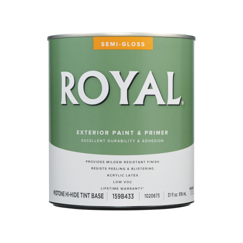 Royal Semi-Gloss Tint Base Mid-Tone Base Paint + Primer Exterior 1 qt