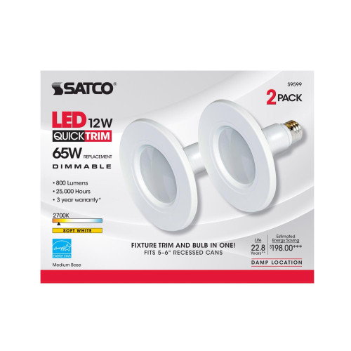 Satco Nuvo White 5-6 in. W Plastic LED Dimmable Recessed Downlight 12 W