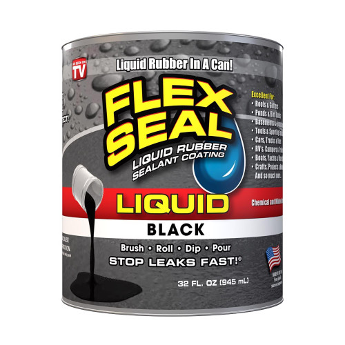 Flex Seal Family of Products Flex Seal Black Liquid Rubber Sealant Coating 32 oz