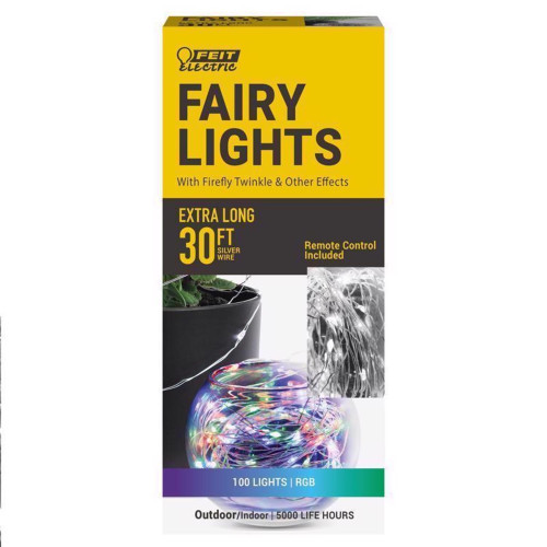 Feit String Lights LED Fairy String Lights Multicolored 30 ft. 100 lights