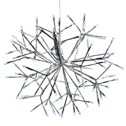Holiday Bright Lights LED Sphere Light Pure White 16 in. 96 lights