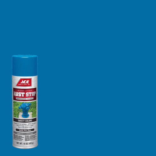 Ace Rust Stop Gloss Safety Blue Protective Enamel Spray Paint 15 oz