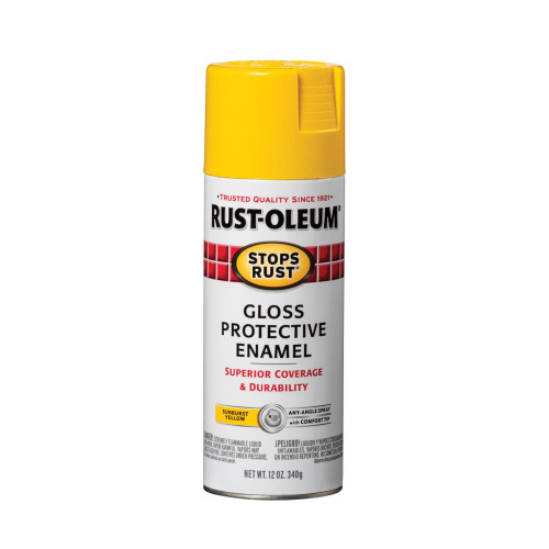 Rust-Oleum Stops Rust Gloss Sunburst Yellow Spray Paint 12 oz