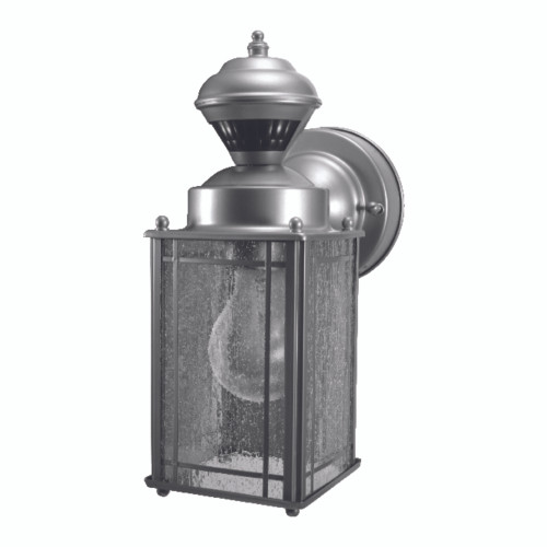 Heath Zenith Silver Motion-Sensing Incandescent Wall Lantern