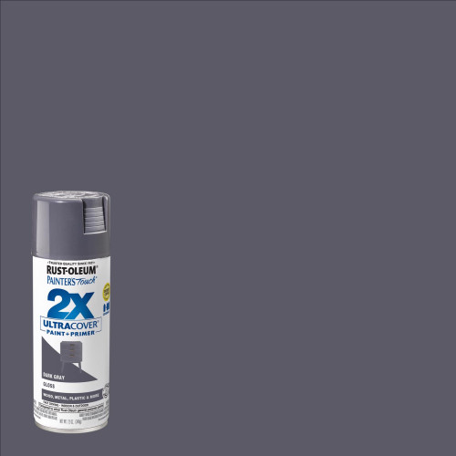Rust-Oleum Painter's Touch 2X Ultra Cover Gloss Dark Gray Paint+Primer Spray Paint 12 oz