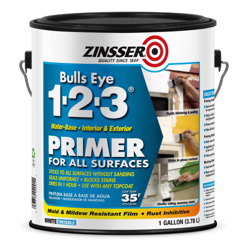 Zinsser Bulls Eye 123 White Water-Based Styrenated Acrylic Primer and Sealer 1 gal