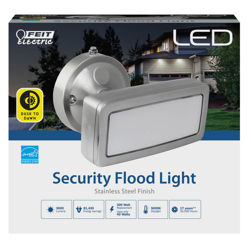 Feit Dusk to Dawn Hardwired LED Silver Security Light