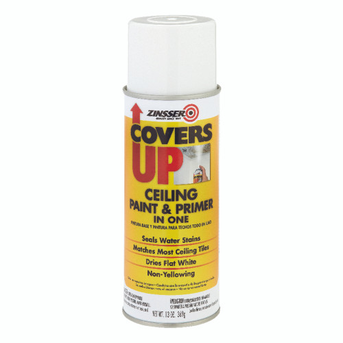 Zinsser Covers Up White Flat Solvent-Based Acrylic Ceiling Paint and Spray Primer 13 oz