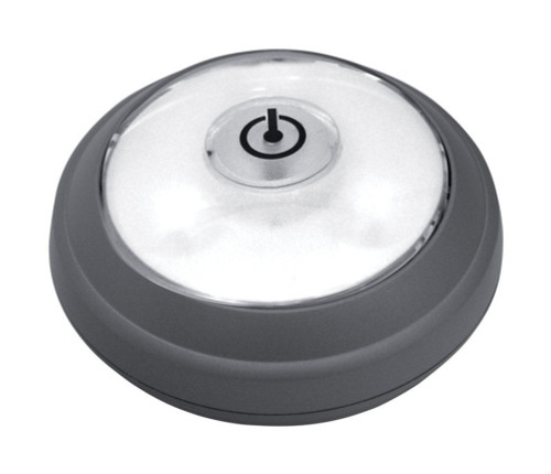 Rite Lite Gray Battery Powered LED Puck Light 1 pk