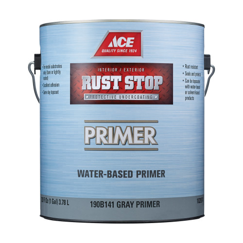 Ace Rust Stop Gray Primer Water-Based Enamel Rust Preventative Paint 1 gal