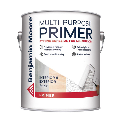 Benjamin Moore White Flat Water-Based Acrylic Primer 1 gal