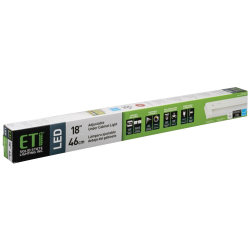 ETI 17.9 in. L White Plug-In LED Under Cabinet Light Strip 500 lm