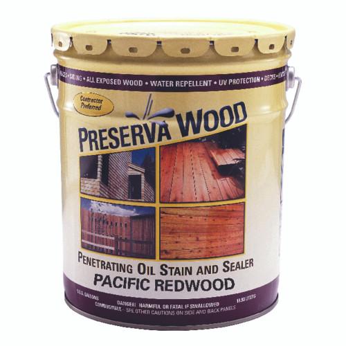 Preserva Wood Transparent Matte Pacific Redwood Oil-Based Oil Penetrating Wood Stain/Sealer 5 gal