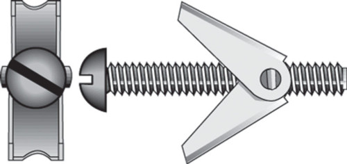 Hillman 1/8 in. D X 3 in. L Round Steel Toggle Bolt 2 pk