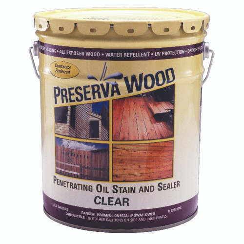 Preserva Wood Transparent Smooth Clear Oil-Based Oil Penetrating Wood Stain/Sealer 5 gal